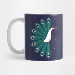 Ornamental Peacock on Blue Mug